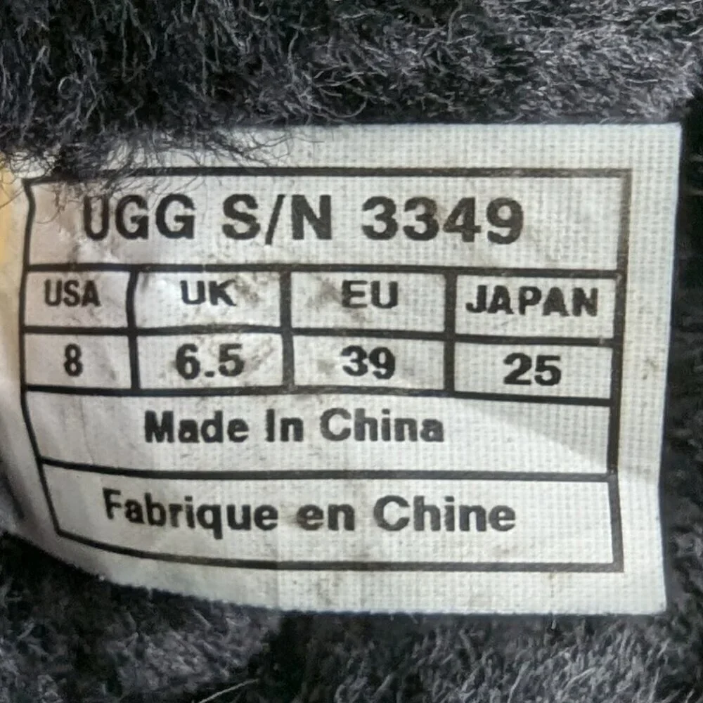 UGG Swarovski Bailey Button Bling Black Classic Calf Boots Women's Size US 8